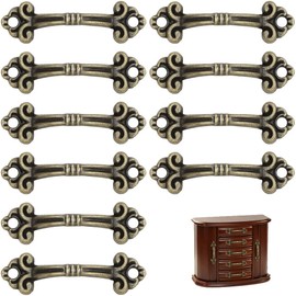 Mini Pulls Mini Handles Zinc Alloy 10pcs Handle Handles Durable Jewelry Box Handles Screw Furniture Wardrobe Kitchen Cabinet Universal Retro Screw Furniture Drawer Pulls Arched