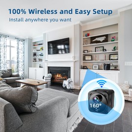 VIDCASTIVE Security Camera 4K Mini Wireless WiFi Indoor Cameras, AI Human Detection, Auto Night Vision, Cloud Storage, Up to 100 Days Standby Battery Life