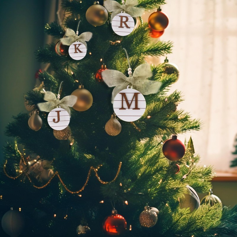 JSJOY Outdoor Christmas Decorations Christmas Ornament for Women Initial A