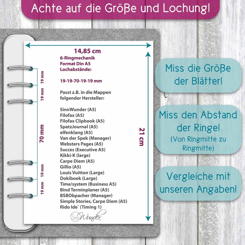 ToDo lists suitable for the calendar inserts from SinnWunder® Design