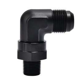 EVIL ENERGY 10AN Male Flare to 3/8" NPT 90 Degree Swivel Fitting Adapter Aluminum Black