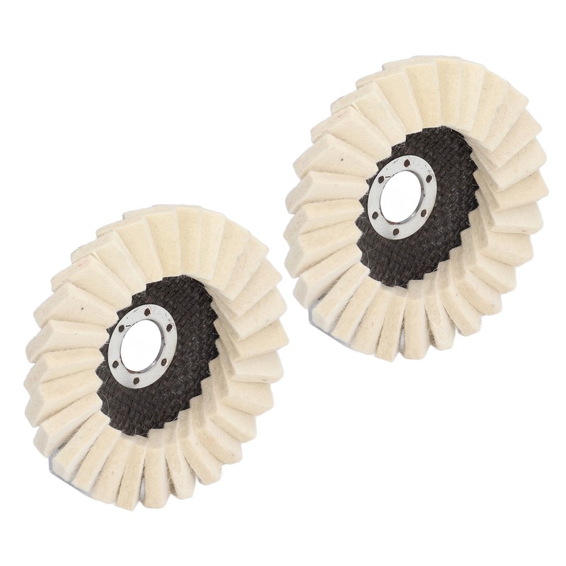 2Pcs 5in Grinding Disc Wave Shape Wool Felt Polishing Wheel