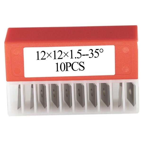 ALUYEH 12x12x1.5mm-35° Square Carbide Inserts for Woodworking Spiral/Helical Planer Cutter