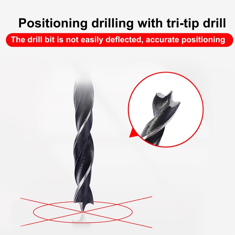 Foyscr Wood Drill Bits 3mm,10 Piece Brad Point Drill Bits,3mm