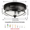 foucasal Black Flush Mount Ceiling Light with Seeded Glass Shade,