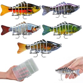 Bionic Swimming Bait, 10cm(3.9in) Fishing Lures, Bionic Fishing Lures That Swim by Itself (5pcs (ABCDE))