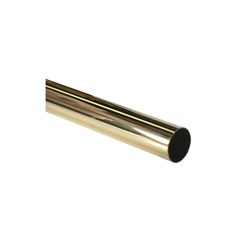 Outwater 48" Polished Brass Railing | 2" Diameter Solid Brass