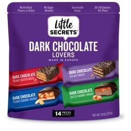 Little Secrets Dark Chocolate Variety Packs | Assorted 14 Bars | 30% Less Sugar | Nothing Artificial | 7.8 Ounce, Pack of 1