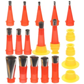 21pcs Caulking Finisher Kit: Caulking Nozzle Tips Reusable Stainless Steel Caulking Nozzle Applicator with 15 Connector Caulking Nozzles and 6 Connection Bases for Bathroom Kitchen Doors Windows