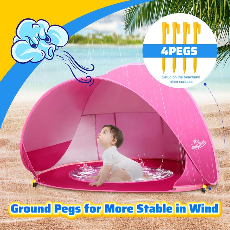 Monobeach Baby Beach Tent Pop Up Portable Shade Pool UPF50+