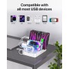 SooPii Premium 6-Port USB Charging Station Organizer for Multiple Devices,