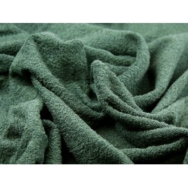 60" wide Cotton Loop Double Sided Towelling Fabric Bottle Green - per metre