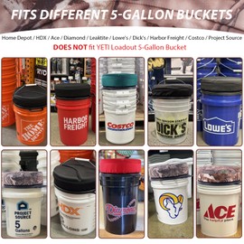 Presentastic 5 Gallon Bucket Seat with 3" Thick Seat Foam Cushion, 360°Swivel Bucket Lid Seat, Waterproof & Silent Bucket Seats for Dove Duck Hunting, Ice Fishing, Baseball, Gardening and Camping