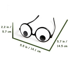 HOHAJIU Googly Eyes Glasses, Funny Glasses Pranks Toy, Novelty Shaking Giant Eye Glasses (3 PCS)
