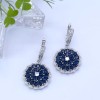 Sapphire Rhodium Plated with Simulated Sapphire & Cubic Zirconia Drop