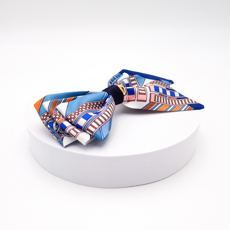 (3 types) Burnaby scarf unbalanced ribbon hairpin blue 10cm /