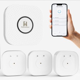 3 Pack WiFi Water Sensor, Smart Water Leak Detector, 110dB Adjustable Alarm, 500ft Transmission for Basement, Bathroom, Laundry, Leak Alert with Email & APP Push, 2.4G Water Leak Sensors for Home