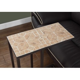 Monarch Specialties Terracotta Tile Top/Hammered Brown Metal Accent Table