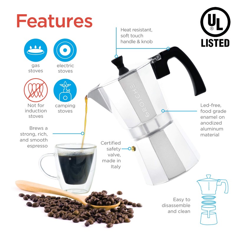 GROSCHE Milano Moka Pot | 9 Espresso Cup - 15.2