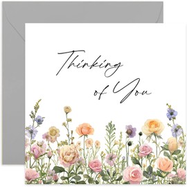 With Sympathy Card - Thinking of You Floral Greeting Card for Friends and Family - Deepest Sympathy Condolences Card - Flower Meadow Artwork Greeting Card - Sorry for Your Loss | Blank Inside