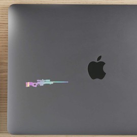 NBFU Decals Sniper Riffle Gun Weapon 2 (Holographic Opal Purple) (Set of 2) Premium Waterproof Vinyl Decal Stickers for Laptop Phone Accessory Helmet Car Window Bumper Mug Tuber Cup Door Wall