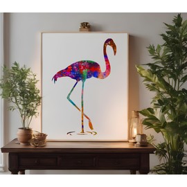 Flamingo Pink Bird Stencil Template Reusable for Painting on Walls, Wood, Arts and Crafts (71) - 5.5 x 8.5 Inches