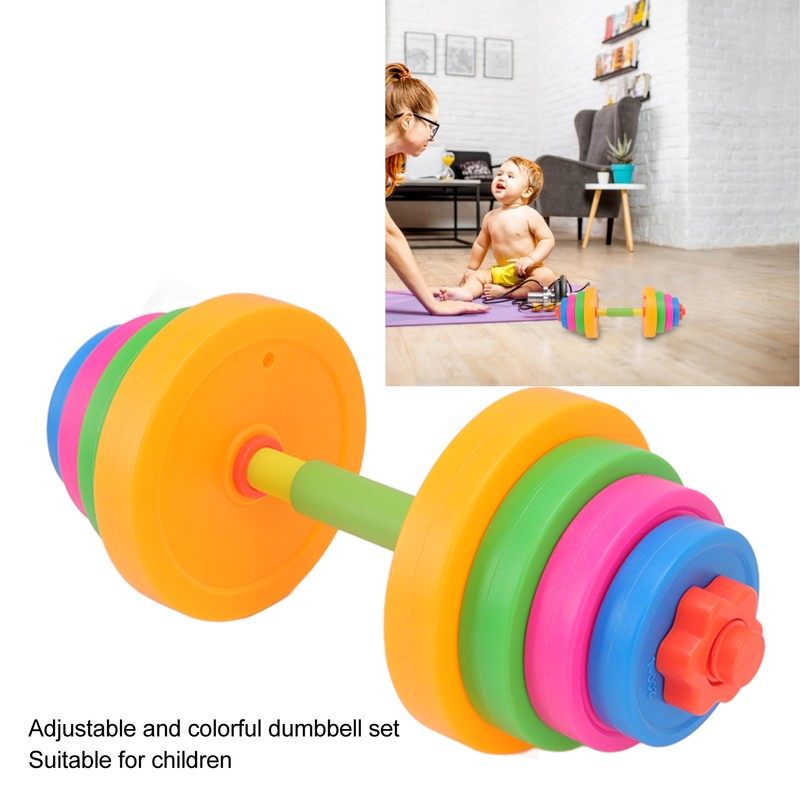 Adjustable Dumbbell Toy Plastic Fitness Weight Lifting Dumbbell for Kids