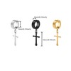 3 Pairs Non-pierced Clip On Cross Dangle Hoop Earrings Set