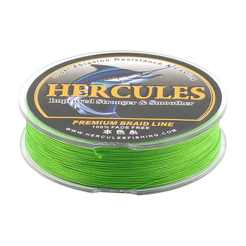 HERCULES Fade-Resistant Braided PE Fishing Line, 4 Strands, Long Casts,