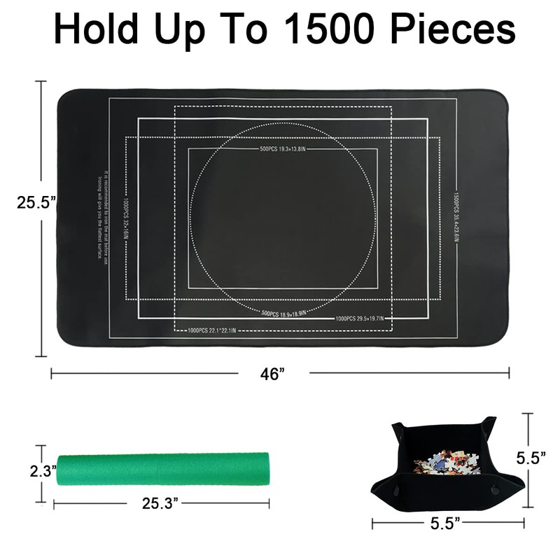 Jigsaw Puzzle Mat Roll Up,1500 1000 Pieces Puzzel Mats，Roll-Up Save