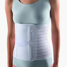 BORT 104150 PostOban® Thorax Abdominal Support Binder Post-Operative, Post Pregnancy, Abdominal Injury Post-Surgical Abdominal Binder Bariatric Belly Plus Size Made in Germany (White, Size 3/10.2")
