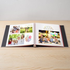 HoneyTolly Light Beige Photo Album Self Adhesive Scrapbook Album for 4×6 Photos/Pictures DIY Linen Cover Album 15 Sheets/30 Blank Pages for Family Wedding, Birthday, Christmas, Anniversary