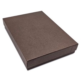 TheDisplayGuys - 25-Pack #53 Cardboard Linen Paper Jewelry Gift Boxes w. Cotton Padding - Brown (5.4" x 3.9" x 1.0")