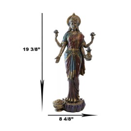 LARGE 19"H Hindu Collectible Goddess Lakshmi Statue Prosperity Figurine Wealth