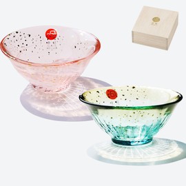 Tsugaru Vidro Handcrafted Mini Glass Set Elegant Japanese Sake Cups Perfect for Any Occasion Made in Japan (Sakura and Moonlight, Sake Glass (2.5 fl oz))