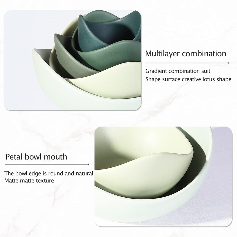 Notakia Salad Decorative Bowls Lotus Shaped Pasta Bowls Dishwasher Safe,