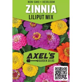 Axel's Garden Seeds Zinnia Lilliput Flower Bulk Seed Mix | Non-GMO | Heirloom | Fresh Garden Seeds - 100 Seeds