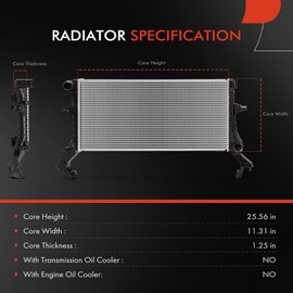 A-Premium Engine Coolant Radiator Assembly Compatible with Hyundai Elantra 2021 2022 2023, 1.6L, Replace# 25310AA400