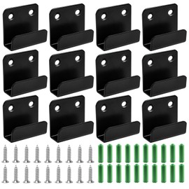 12 Pack Mirror Clips for Wall Mounting, Heavy Duty Mirror Hangers, Mirror Hanging Clips, Stainless Steel U Brackets for Ceramic Tile Display (Black)