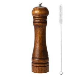 Wooden Pepper Mill Pepper Grinder Kit Manual Mills Solid with Strong Adjustable Ceramic Grinders Set 8 Inches