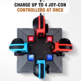 Pyramid Joycon Charging Dock for Switch with LED Indicator and 2 Type C Ports,Boffdock Charging Station for Switch with 3.3Ft USB C Charging Cord-Charging Station Dock for 4 Switch Joycons