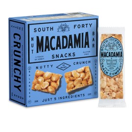 South 40 Snacks Crunchy Macadamia Nut Bar, Just 5 Ingredients, Touch of Honey (40g Bar, Pack of 12)