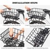 Rear Bike Basket, Black Metal Wire Bicycle Cargo Carrier with
