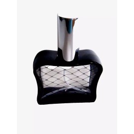 Spray Perfume Bottle Atomizer Black & Clear Glass Lattice Design 1.7 oz New