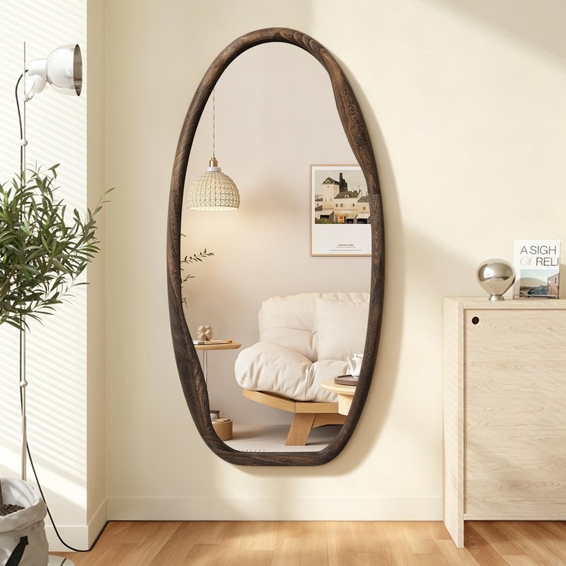 JJUUYOU Irregular Wall Mirror Asymmetrical Bathroom Mirrors for Wall 40"X20"