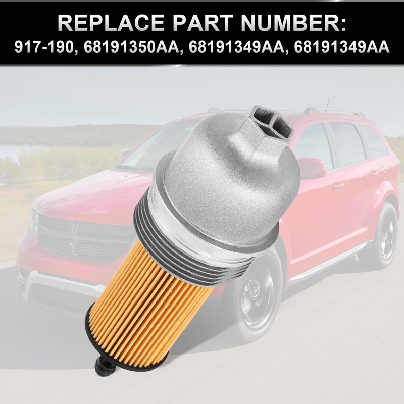 Upgrade Aluminum Engine Oil Filter Housing Cap with Oil Filter