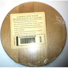 Longaberger WoodCrafts 5" Round Keeping Basket-Warm Brown-NEW!!!