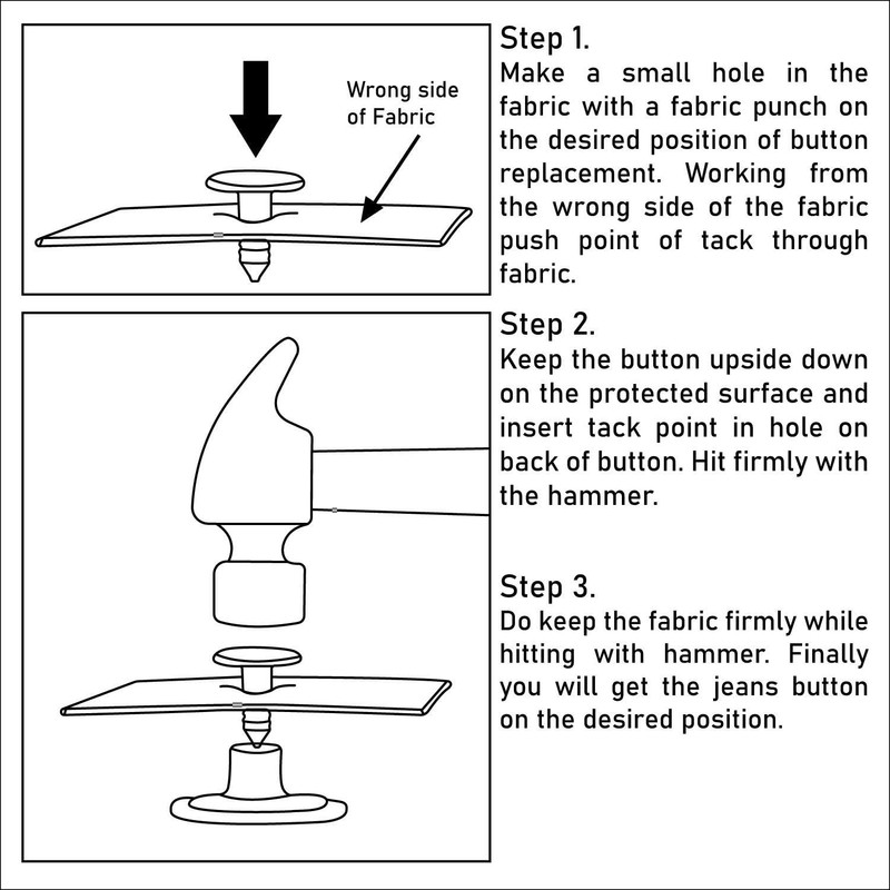 Trimming Shop Metal Jeans Buttons Tack Fasteners with Back Pin