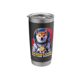 Dogecoin To The Moon Funny Doge Coin Crypto Stainless Steel Insulated Tumbler
