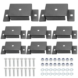 SYOWADA 8 Pcs Trailer Stake Pocket Bracket for 2'' x 4'' Lumber, Metal Trailer Rail Brackets for Flat Beds and Trucks, Included mounting Bolts and Nuts
